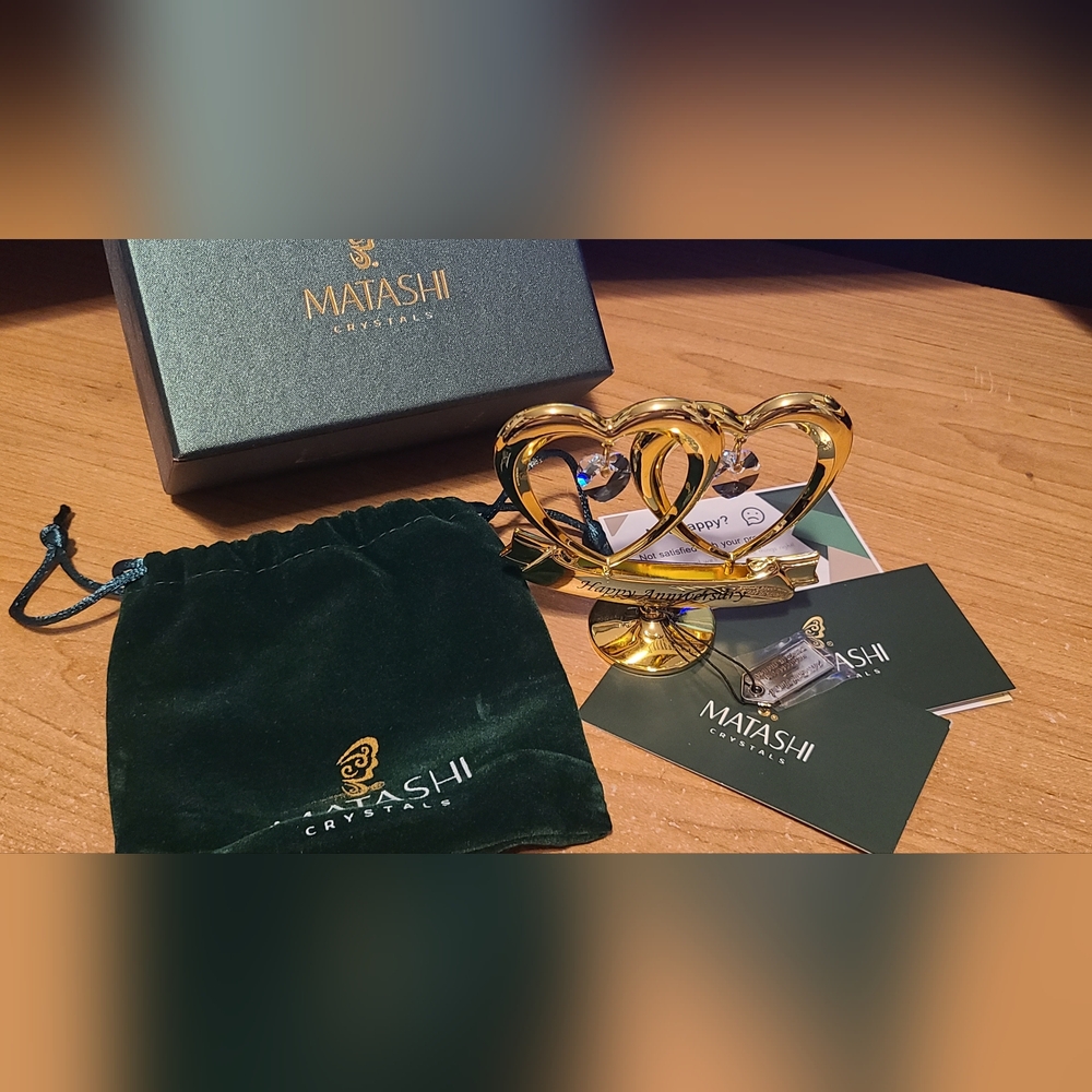 Gold Heart Art Glass